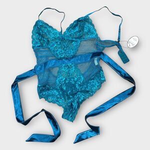Women’s one piece Elegant Lace Teal Bodysuit lingerie
